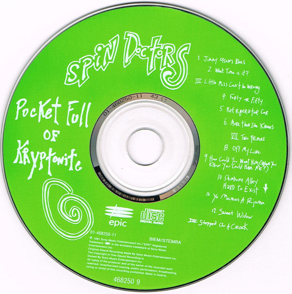 Spin Doctors - Pocket Full Of Kryptonite (CD, Album, S/Edition) - De Platen Aap – Vinylwinkel in Brielle & online webshop voor muziekliefhebbers