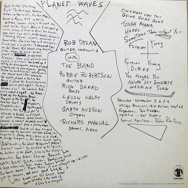 Bob Dylan - Planet Waves (LP, Album, Ter) - De Platen Aap – Vinylwinkel in Brielle & online webshop voor muziekliefhebbers