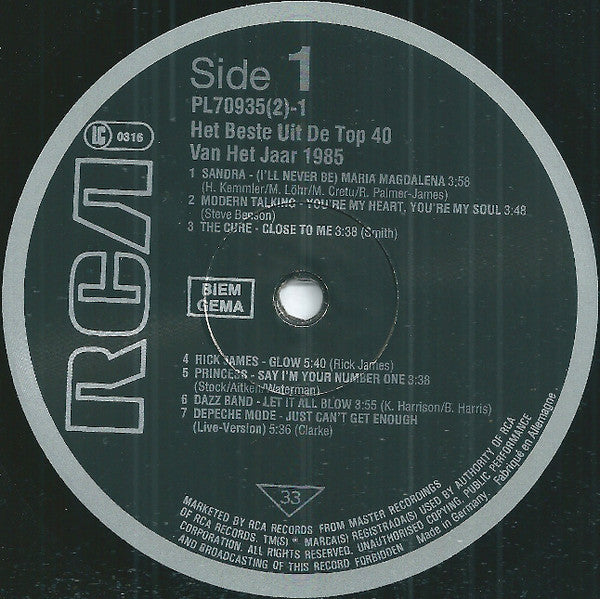 Various : Het Beste Uit De Top 40 Van Het Jaar '85 (2xLP, Comp)