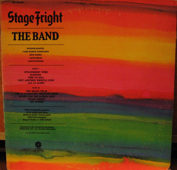 The Band : Stage Fright (LP, Album, Club, San)