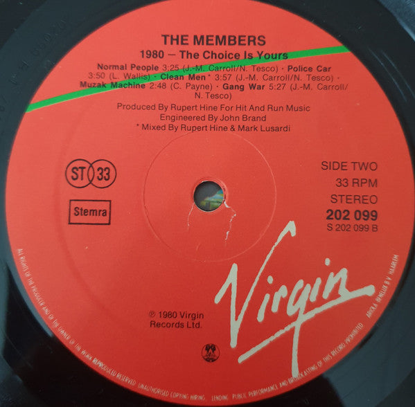 The Members : 1980 - The Choice Is Yours (LP, Album)