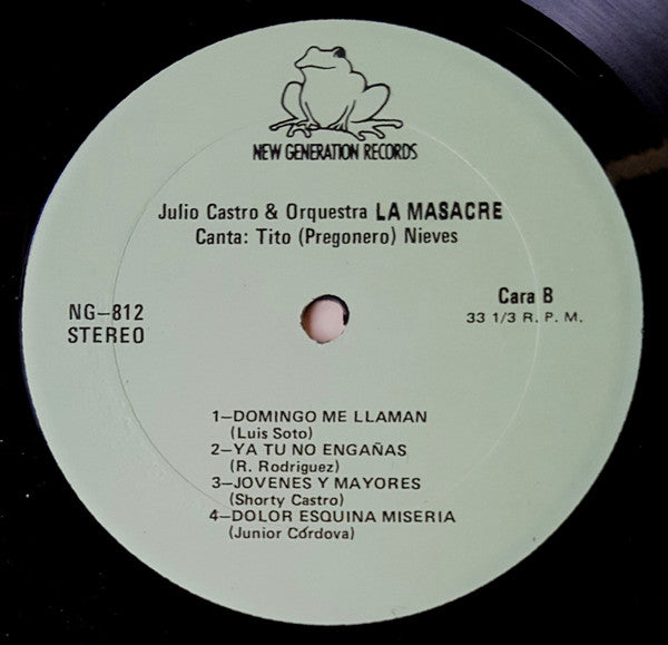 Julio Castro &  Orquesta La Masacre : New Generation Presenta Julio Castro & Orquesta La Masacre (LP, Album, Min)