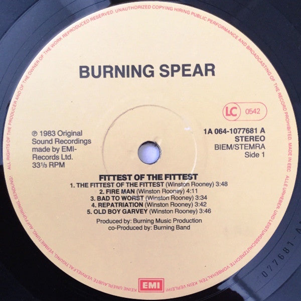 Burning Spear : The Fittest Of The Fittest (LP, Album)
