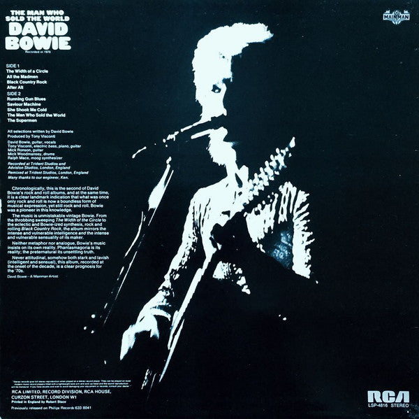 David Bowie : The Man Who Sold The World (LP, Album, RE, Bla)