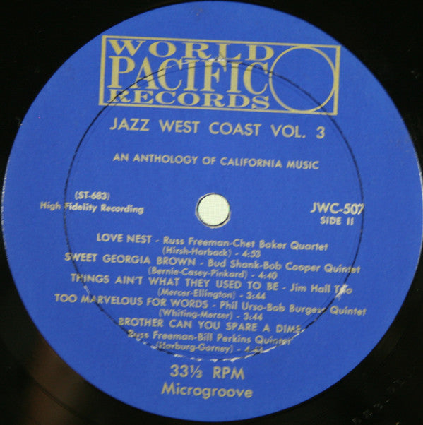 Various : Jazz West Coast Vol. 3 (LP, Comp, Mono)