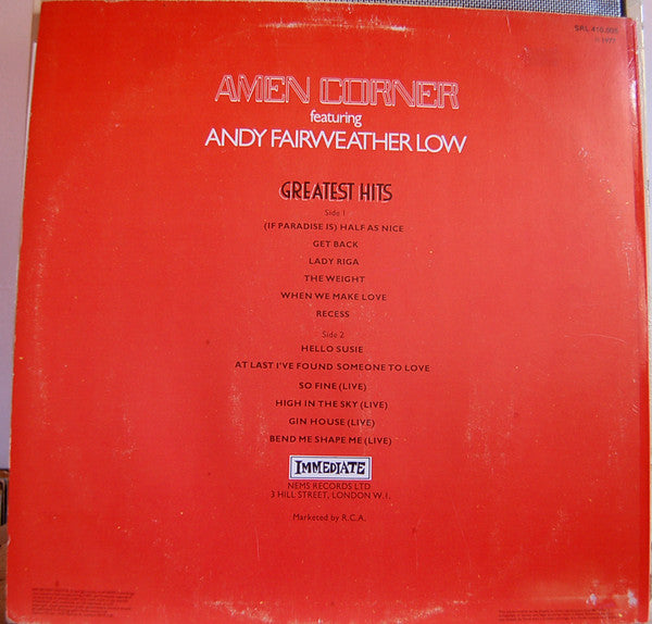Amen Corner Featuring Andy Fairweather-Low : Greatest Hits (LP,Compilation)
