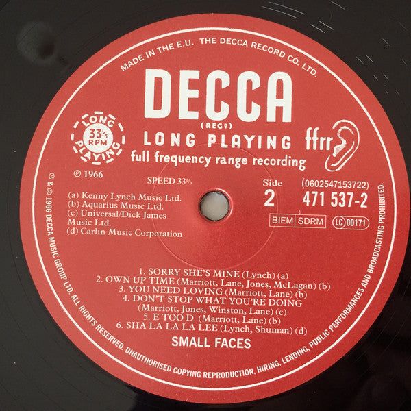 Small Faces - Small Faces (LP, Album, Mono, RE, 180) - De Platen Aap – Vinylwinkel in Brielle & online webshop voor muziekliefhebbers