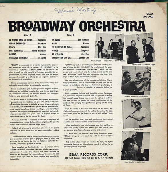 Broadway Orchestra* : Broadway Orchestra (LP, Mono)