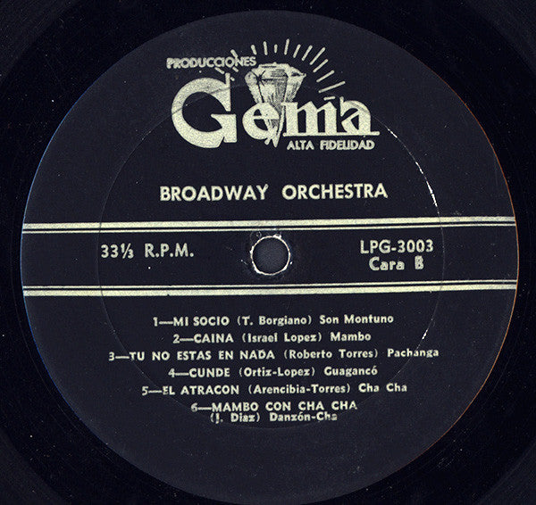Broadway Orchestra* : Broadway Orchestra (LP, Mono)