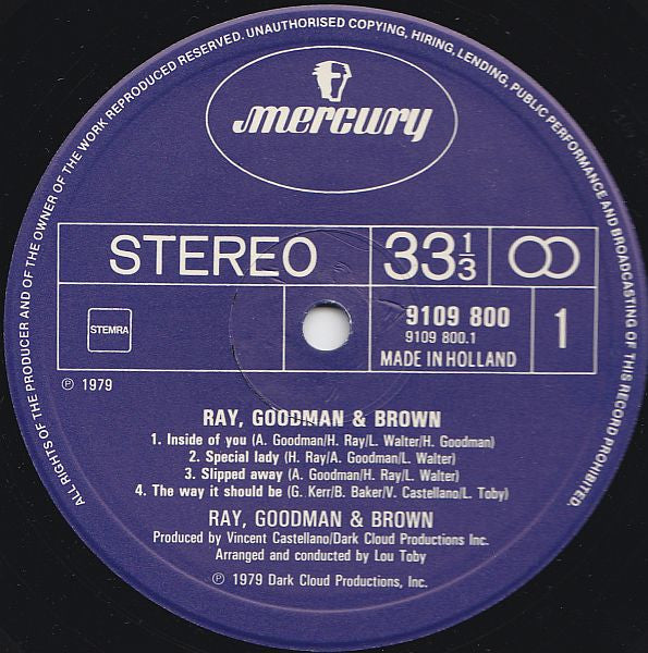 Ray, Goodman & Brown : Ray, Goodman & Brown (LP,Album,Stereo)