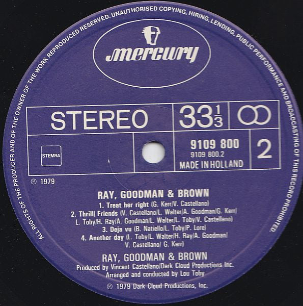 Ray, Goodman & Brown : Ray, Goodman & Brown (LP,Album,Stereo)