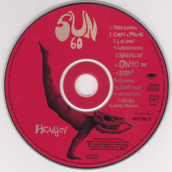 Sun 60 - Headjoy (CD, Album, ) - De Platen Aap – Vinylwinkel in Brielle & online webshop voor muziekliefhebbers