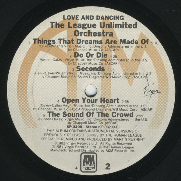 The League Unlimited Orchestra : Love And Dancing (LP, Album)