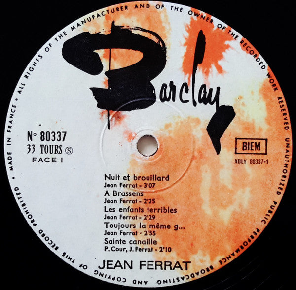 Jean Ferrat : Jean Ferrat (LP, Album, Gat)