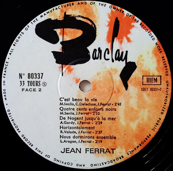 Jean Ferrat : Jean Ferrat (LP, Album, Gat)