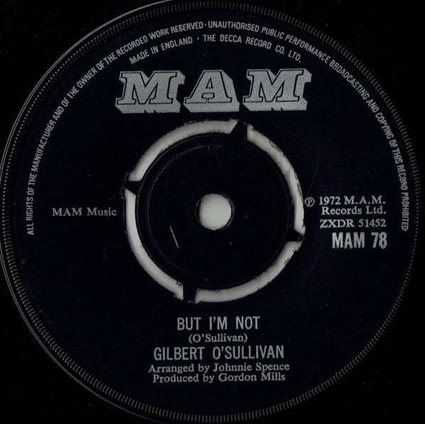 Gilbert O'Sullivan : Ooh-Wakka-Doo-Wakka-Day (7", Single)