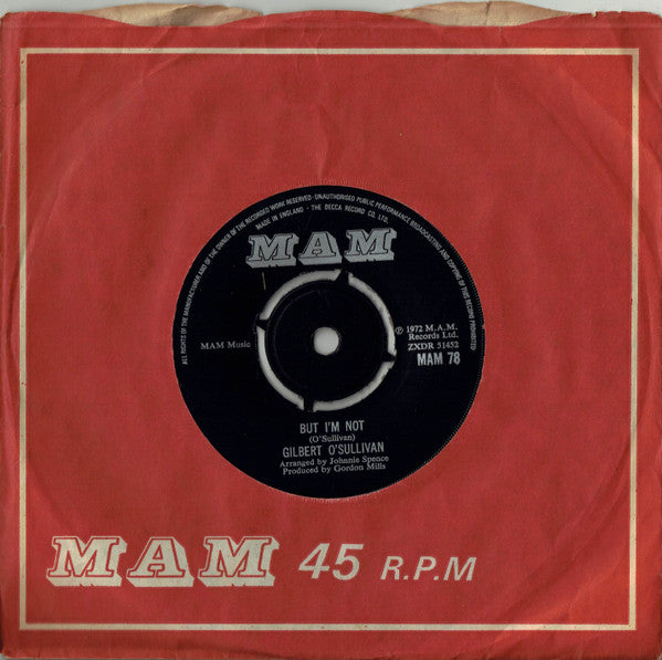 Gilbert O'Sullivan : Ooh-Wakka-Doo-Wakka-Day (7", Single)