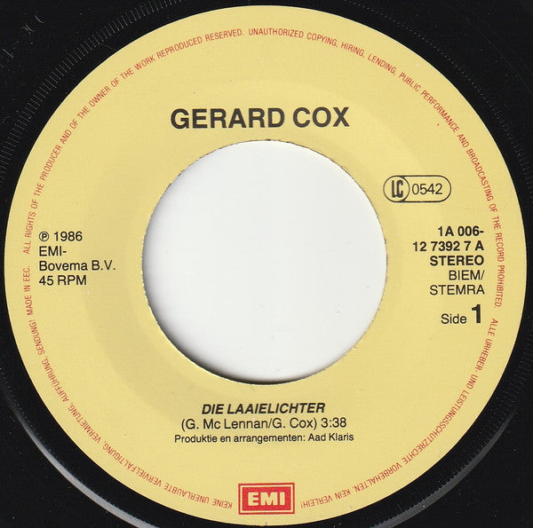 Gerard Cox : Die Laaielichter (7", Single)