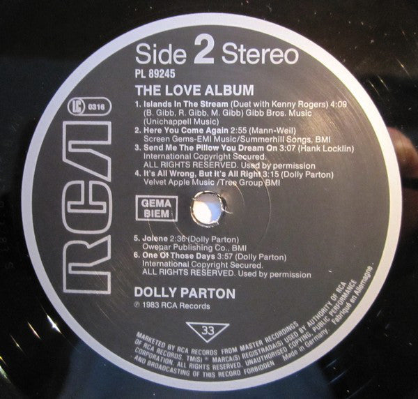 Dolly Parton : The Love Album (LP, Comp)