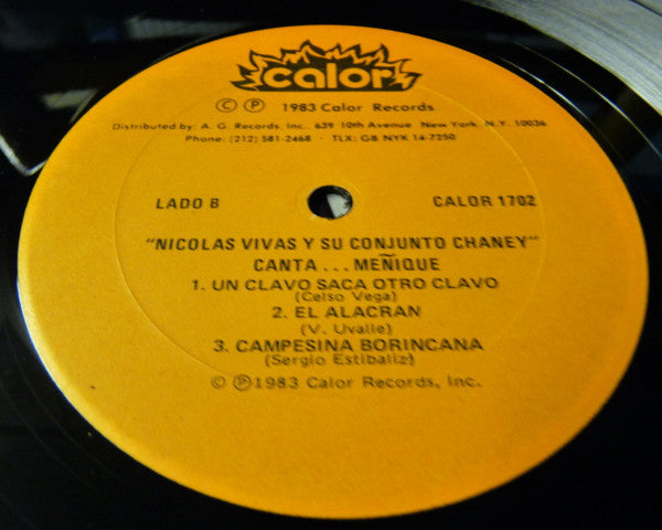 Nicolás Vivas* Y Su Conjunto Chaney : Canta... Meñique (LP, Album)