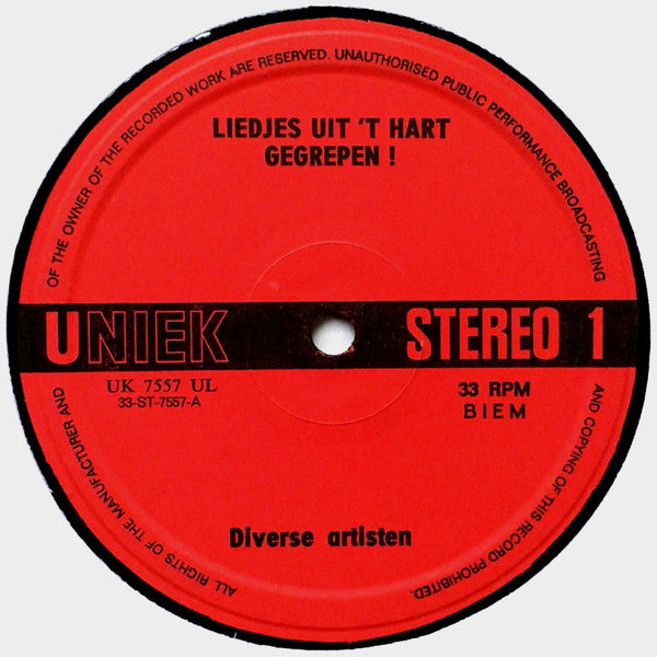 Various : Liedjes Uit 't Hart Gegrepen! (LP,Compilation,Stereo)