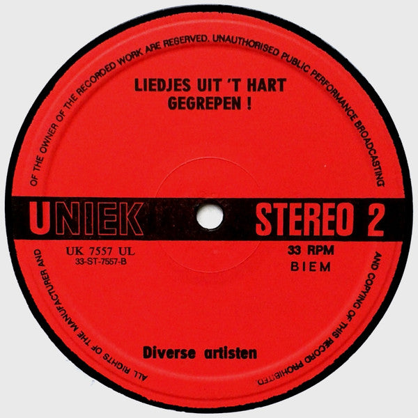 Various : Liedjes Uit 't Hart Gegrepen! (LP,Compilation,Stereo)