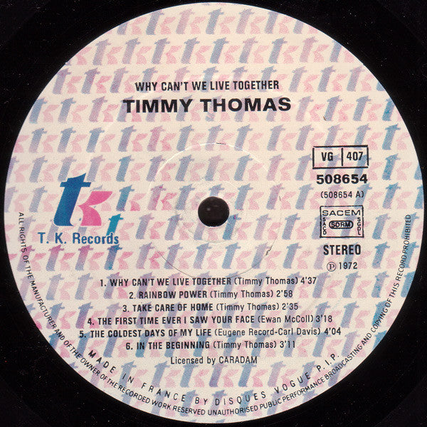 Timmy Thomas : Why Can't We Live Together (LP, Album, RE)