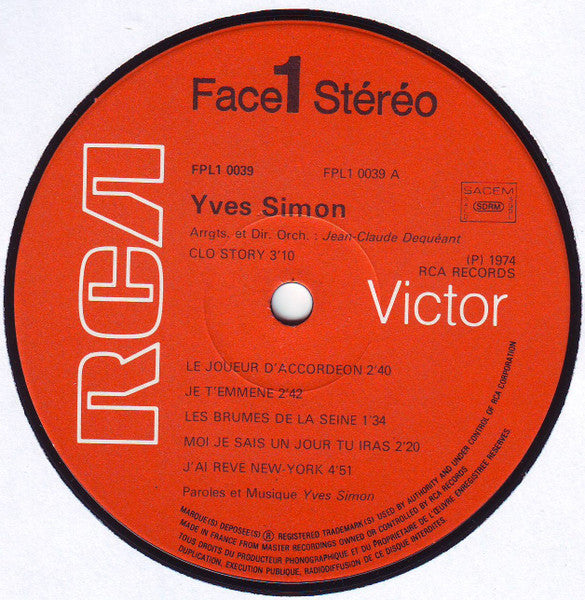 Yves Simon : Respirer, Chanter. (LP,Album)