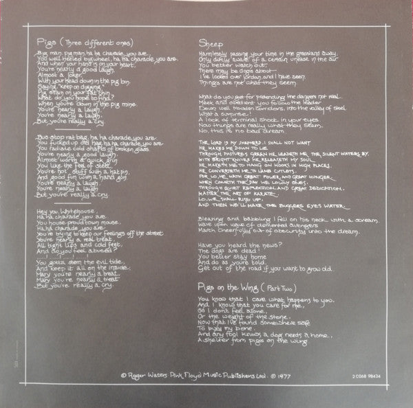 Pink Floyd : Animals (LP, Album, Gat)