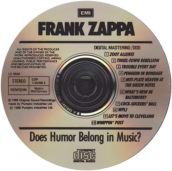 Frank Zappa : Does Humor Belong In Music? (CD, Album)