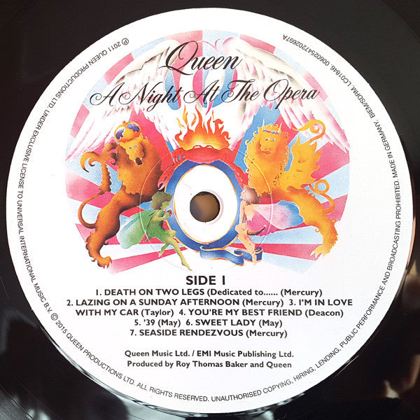 Queen : A Night At The Opera (LP,Album,Reissue,Remastered,Stereo)