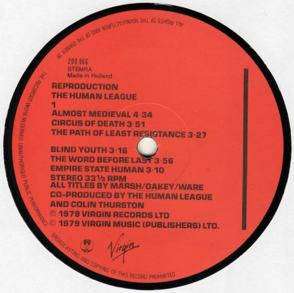 The Human League : Reproduction (LP, Album)