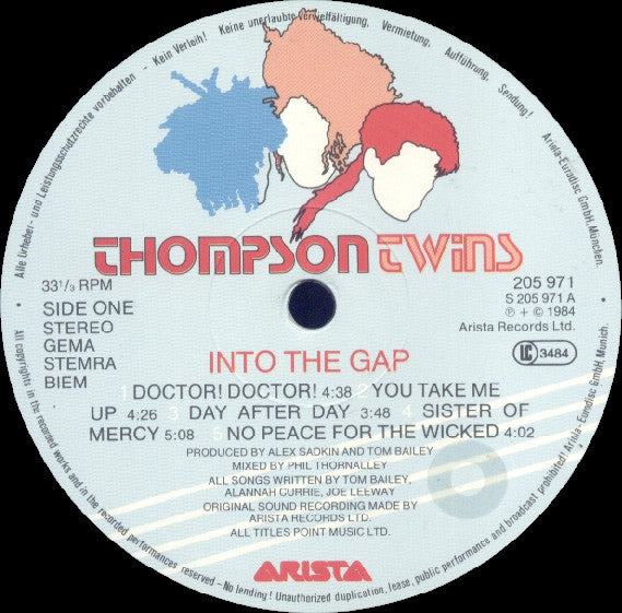 Thompson Twins : Into The Gap (LP,Album,Stereo)