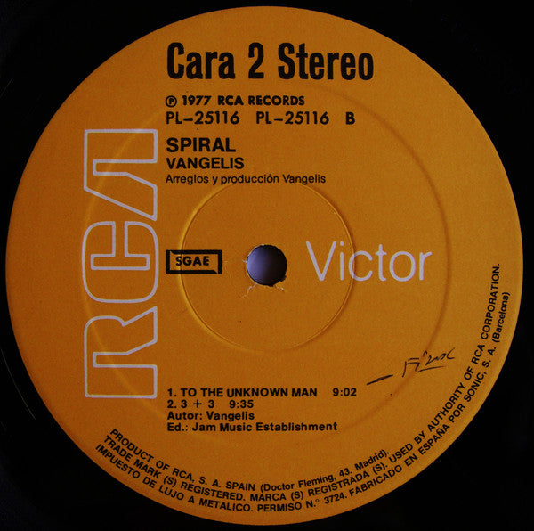 Vangelis : Spiral (LP, Album, RE)