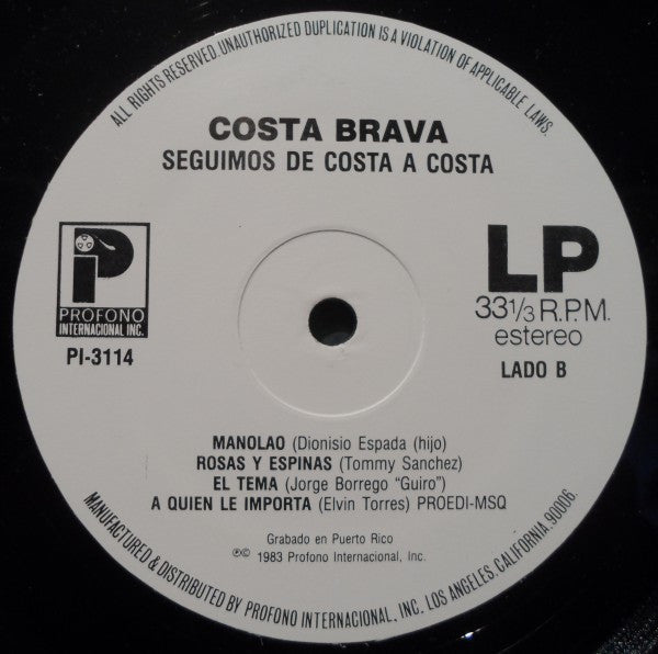 Costa Brava : Seguimos De Costa A Costa! (LP, Album)