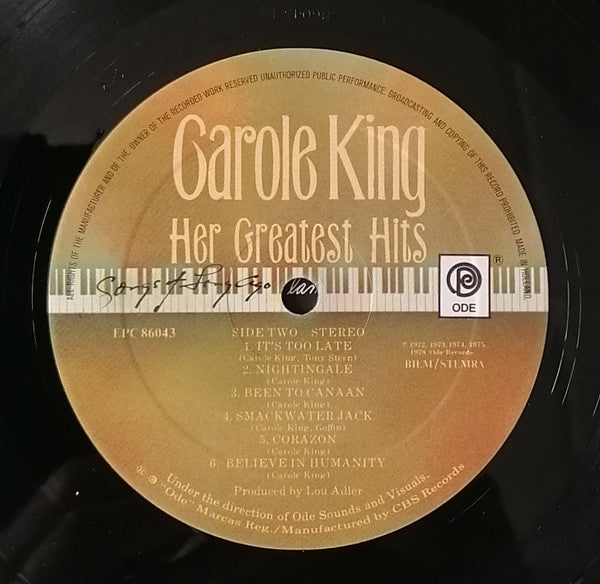 Carole King : Her Greatest Hits - Songs Of Long Ago (LP, Comp)