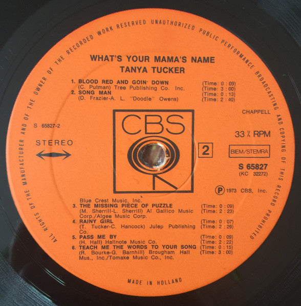 Tanya Tucker : What's Your Mama's Name (LP, Album)