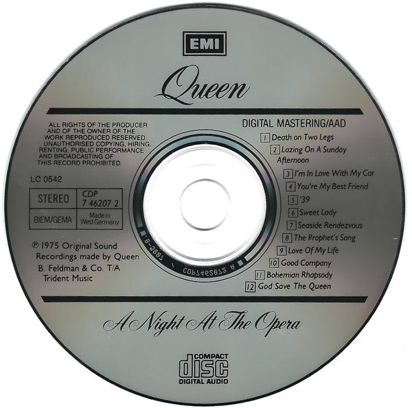 Queen - A Night At The Opera (CD, Album, RE, Son) - De Platen Aap – Vinylwinkel in Brielle & online webshop voor muziekliefhebbers