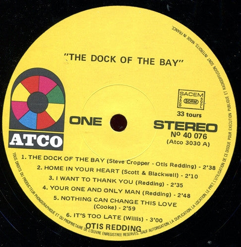 Otis Redding : The Dock Of The Bay (LP, Album, Comp, RE)