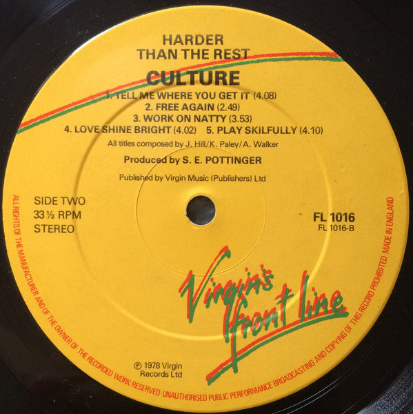Culture : Harder Than The Rest (LP, Album)