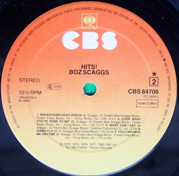 Boz Scaggs : Hits! (LP, Comp)