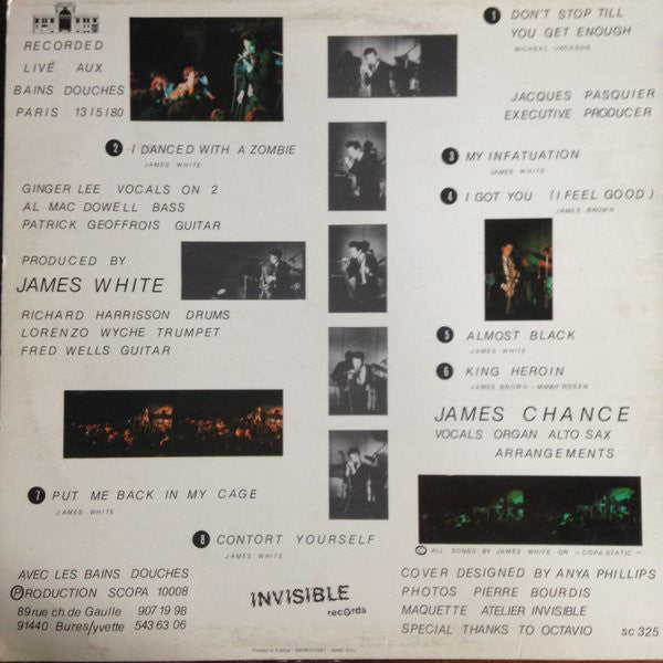 James Chance - Contortions* : Live Aux Bains Douches (LP)