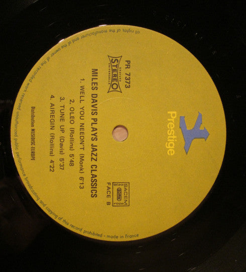 Miles Davis : Miles Plays Jazz Classics (LP, Comp, RM)