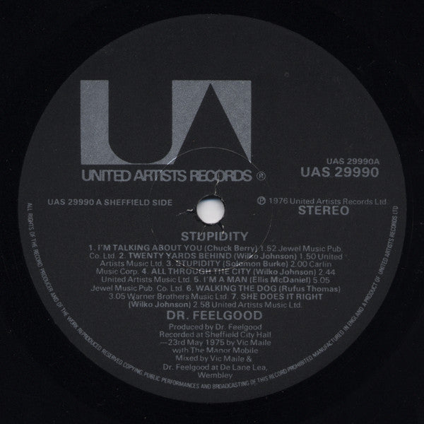 Dr. Feelgood : Stupidity (LP, Album)