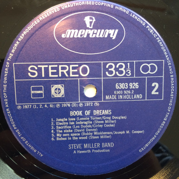 Steve Miller Band : Book Of Dreams (LP, Album)