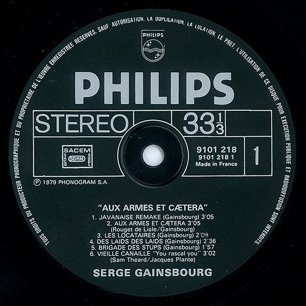 Gainsbourg* : Aux Armes Et Cætera (LP, Album)