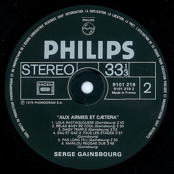Gainsbourg* : Aux Armes Et Cætera (LP, Album)