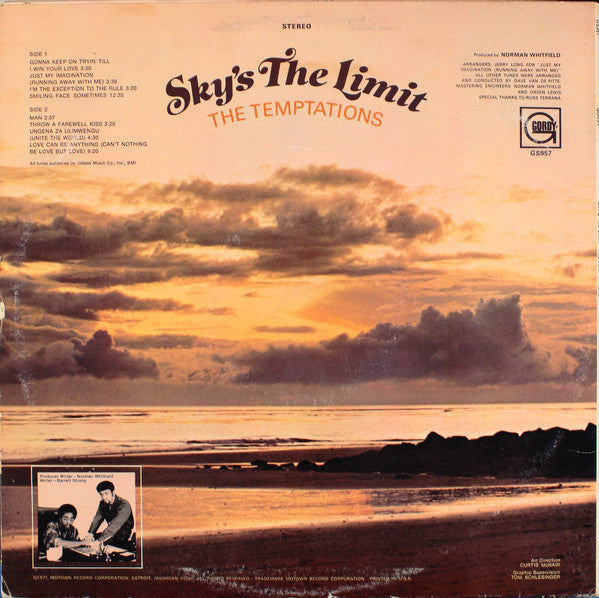 The Temptations : Sky's The Limit (LP, Album, Hol)