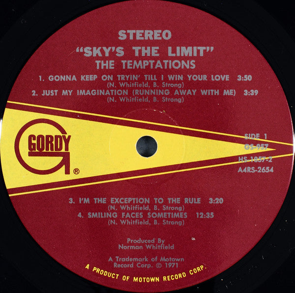 The Temptations : Sky's The Limit (LP, Album, Hol)