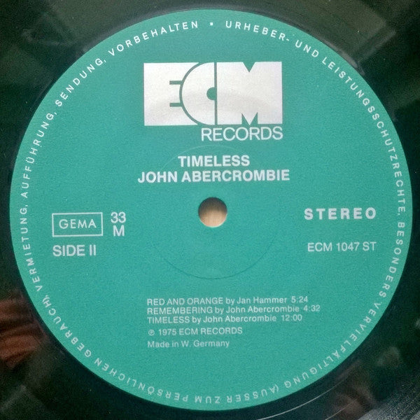 John Abercrombie, Jan Hammer, Jack De Johnette* : Timeless (LP, Album)